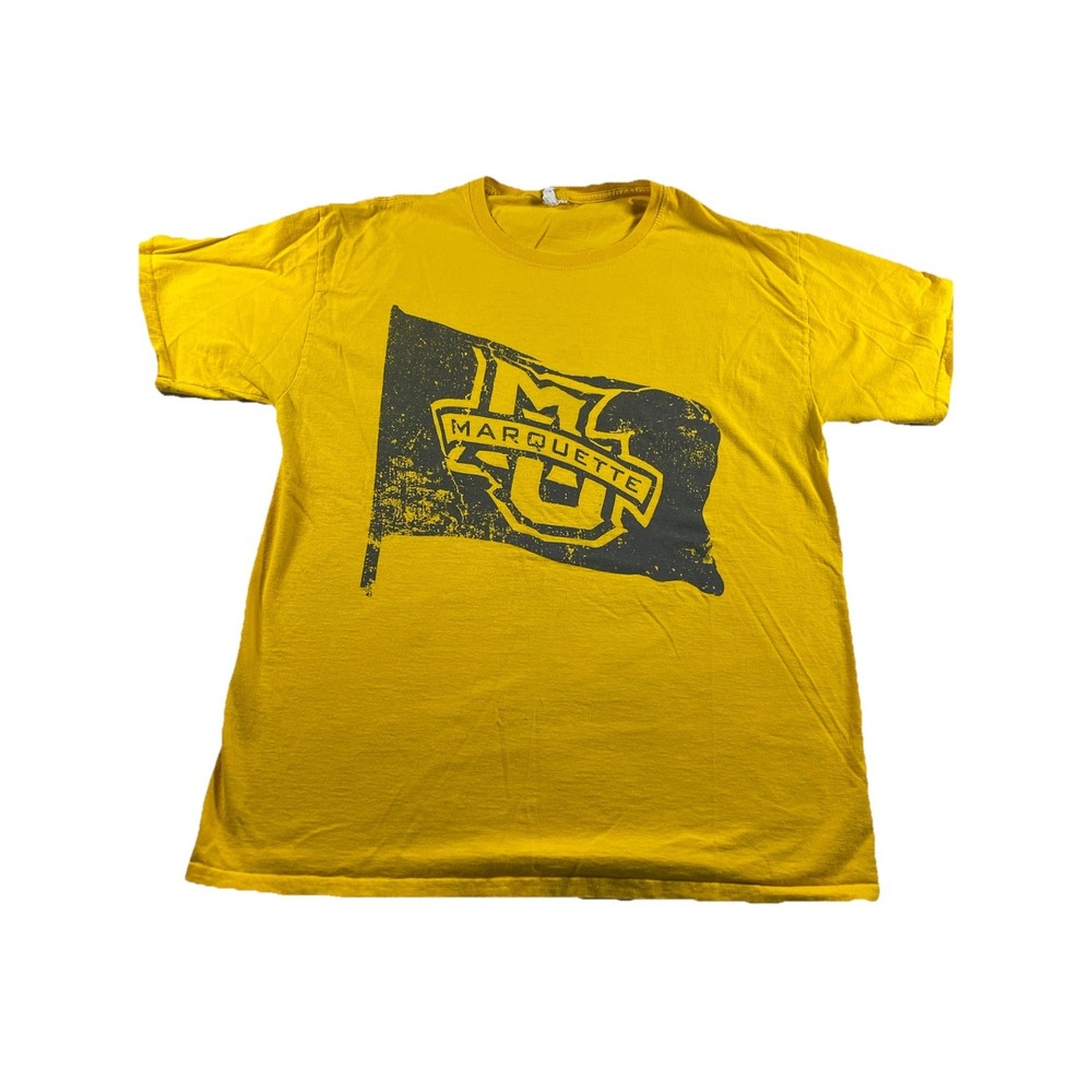 Marquette University Vintage Golden Eagles Men's Yellow T-Shirt - Large READ